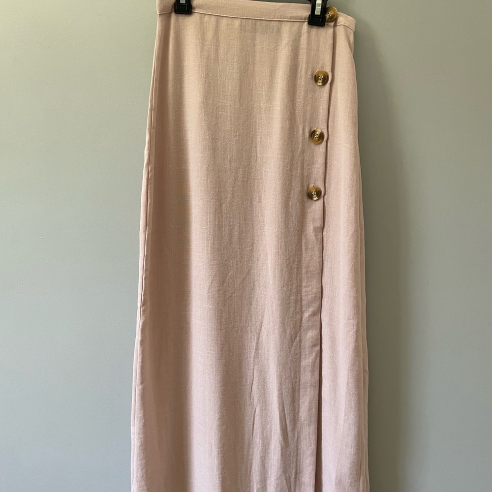 Blush pink summer maxi skirt